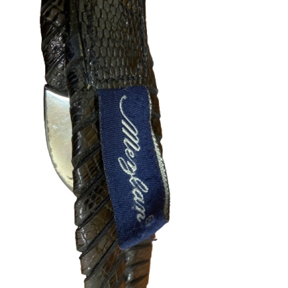 MEZLAN "AO2794" Black All-Over Genuine Lizard Belt - Picture 5 of 8